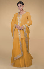 Ivory Rose Gold Gota Patti Pure Organza Dupatta