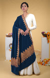 Classic Blue Kashmiri Tilla Embroidered Dupatta Shawl