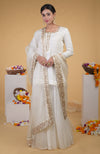 Ivory Rose Gold Gota Patti Pure Organza Dupatta