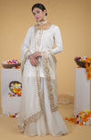 Ivory Rose Gold Gota Patti Pure Organza Dupatta