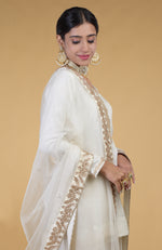 Ivory Rose Gold Gota Patti Pure Organza Dupatta