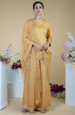 Gold Zardozi Hand Embroidered Sharara Set