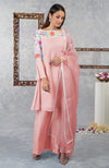 Impatiens Pink Parsi Gara Embroidered Kurta Set