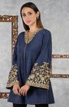 Pomegranate Raw Silk Hand Embroidered Jacket