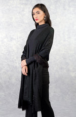 Ira Black Starry Night Swarovski Pure Cashmere Stole