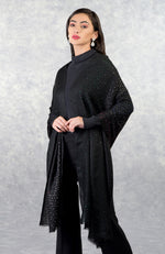 Ira Black Starry Night Swarovski Pure Cashmere Stole