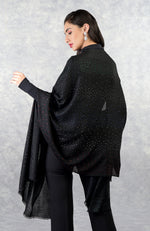 Ira Black Starry Night Swarovski Pure Cashmere Stole