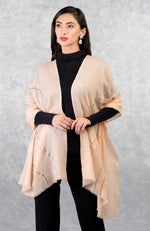 Ira Nude Curved Lines Swarovski Pure Cashmere Stole