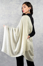 Ira Ivory Twinkle Swarovski Pure Cashmere Stole