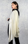 Ira Ivory Twinkle Swarovski Pure Cashmere Stole