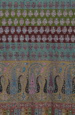 Masterpiece  Multi-Colour Kalamkari and Sozni Hand Embroidered Pure Pashmina Long Shawl