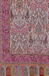 Light Cream Kalamkari and Sozni Hand Embroidered Pure Pashmina Shawl