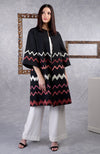 Frida Black Chevron Embroidered Pure Wool Crepe Jacket
