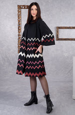 Frida Black Chevron Embroidered Pure Wool Crepe Jacket