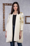 Frida Ivory Starburst Embroidered Pure Wool Crepe Jacket