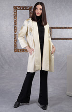 Frida Ivory Starburst Embroidered Pure Wool Crepe Jacket