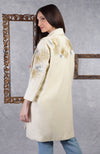 Frida Ivory Starburst Embroidered Pure Wool Crepe Jacket