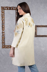 Frida Ivory Starburst Embroidered Pure Wool Crepe Jacket