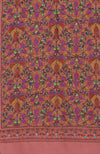 Masterpiece Dark Peach Jamawar Hand Embroidered Pure Pashmina Shawl