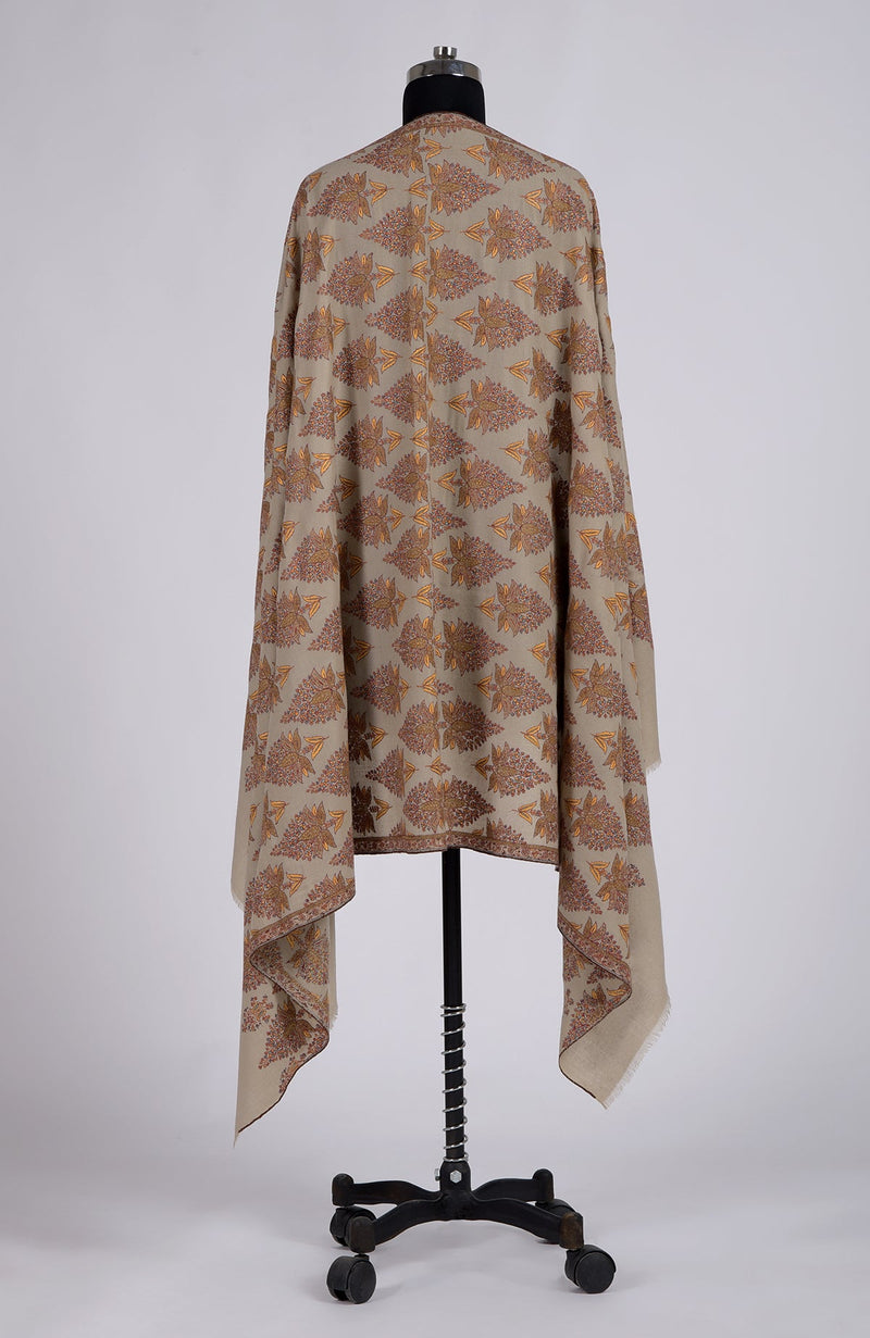 Toosh Colour Sozni Hand Embroidered Pure Pashmina Shawl