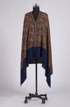 Navy Blue Sozni Jamawar Hand Embroidered Pure Pashmina Shawl