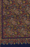 Navy Blue Sozni Jamawar Hand Embroidered Pure Pashmina Shawl