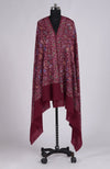 Maroon Sozni Jamawar Hand Embroidered Pure Pashmina Shawl