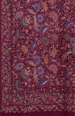 Maroon Sozni Jamawar Hand Embroidered Pure Pashmina Shawl