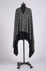 Black Sozni Jamawar Hand Embroidered Pure Pashmina Shawl