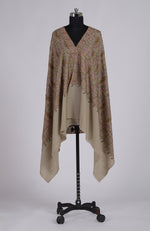 Toosh Colour Pure Pashmin Sozni and Papier Mache Jamawar Hand Embroidered Pure Pashmina Shawl