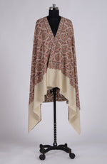 Off-White Sozni Jamawar Hand Embroidered Pure Pashmina Shawl