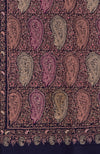 Dark Blue Masterpiece Sozni Jamawar Hand Embroidered Pure Pashmina Shawl