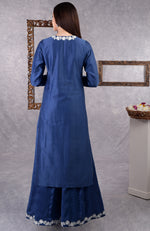 Classic Blue Kashmir Bagh Inspired Sharara Suit