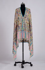 Pashmina White Kani Weave Handcrafted Jamawar Pure Pashmina Shawl