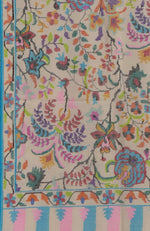 Pashmina White Kani Weave Handcrafted Jamawar Pure Pashmina Shawl