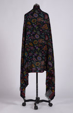 Black Kani Weave Handcrafted Jamawar Pure Pashmina Shawl