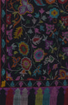 Black Kani Weave Handcrafted Jamawar Pure Pashmina Shawl