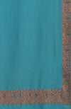 Turquoise Sozni Hand Embroidered Pure Pashmina Shawl