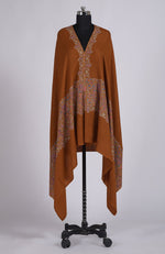 Rust Sozni Hand Embroidered Pure Pashmina Shawl