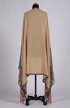 Beige Kalamkari and Sozni Hand Embroidered Pure Pashmina Shawl