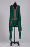 Emerald Green Sozni Hand Embroidered Pure Pashmina Shawl