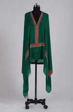 Emerald Green Sozni Hand Embroidered Pure Pashmina Shawl