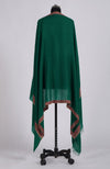 Emerald Green Sozni Hand Embroidered Pure Pashmina Shawl