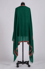 Emerald Green Sozni Hand Embroidered Pure Pashmina Shawl