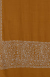 Golden Mustard Sozni Hand Embroidered Pure Pashmina Shawl