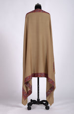 Light Peach Sozni Hand Embroidered Pure Pashmina Shawl