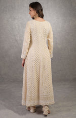 Wine Parsi Gara Hand Embroidered Dupatta With Chikankari Anarkali