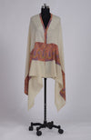 Cream Sozni Hand Embroidered Pure Pashmina Shawl