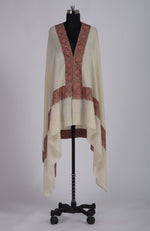 Off-White Sozni Hand Embroidered Pure Pashmina Shawl