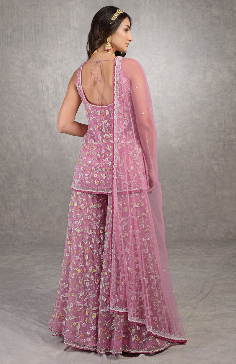The Kiss Mauve Orchid Sharara Set